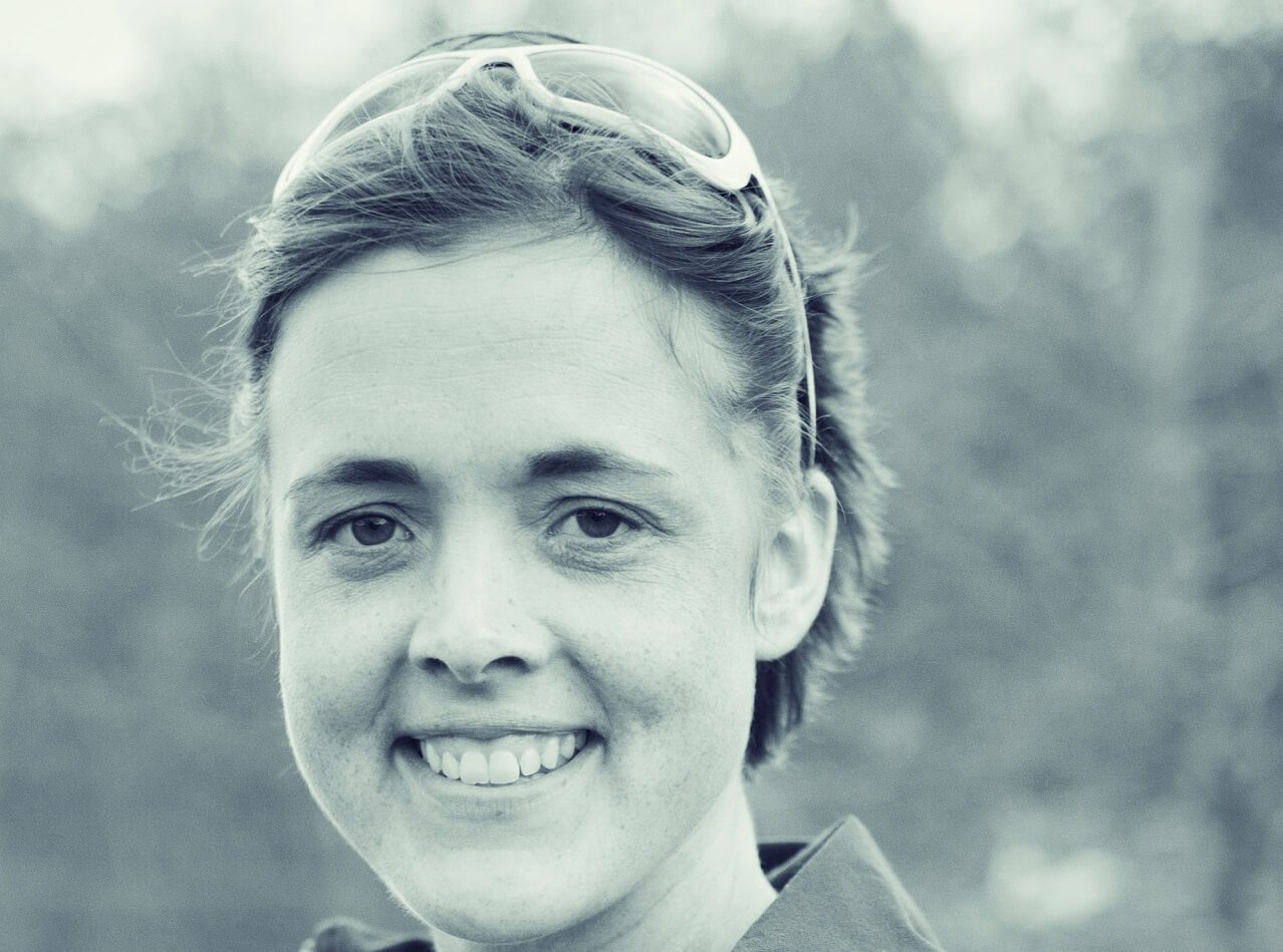 Sarah portrait headshot BW outside effected